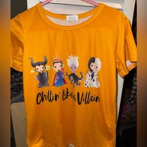 Orange Graphic Tee with Villain Characters girls 3T